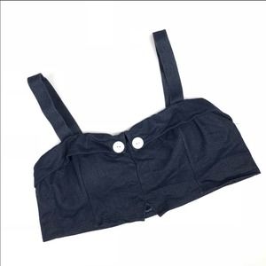 Girl Howdy Retro Pin Up Style Cropped Bikini Top Size 14